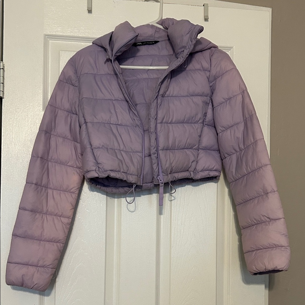 Zara Purple Puffer Jacket